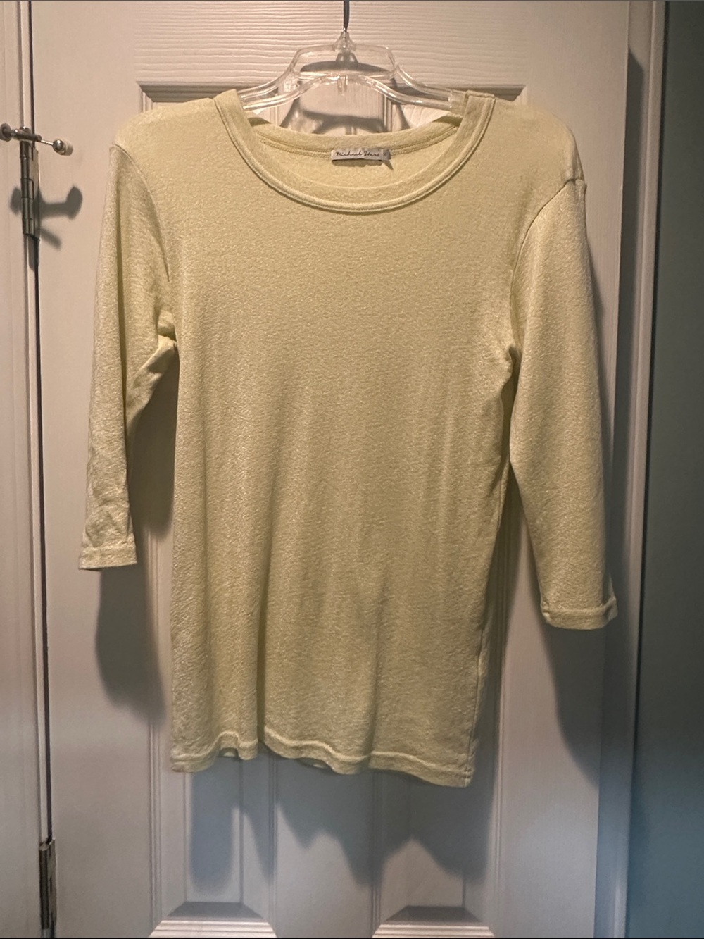 Michael Stars Pale Yellow 3/4 Sleeve Tee